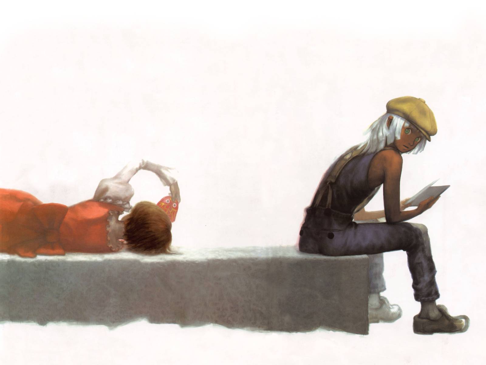 yasuda akira, loran cehack, sochie heim, gundam, turn a gundam, highres, 1boy, 1girl, hat