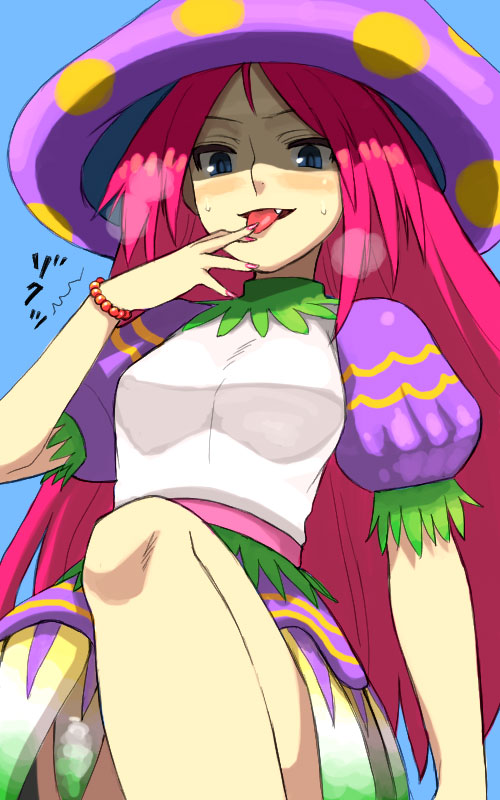 yu 65026, spar, breath of fire, breath of fire ii, capcom, fang, fingernails, long fingernails, mushroom, nail (hardware), pink hair, solo