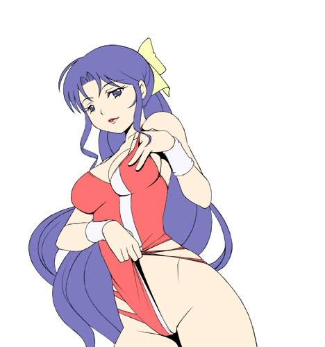amano kazumi, top wo nerae!, top wo nerae! (series), lowres, 1girl, adjusting clothes, adjusting swimsuit, blue eyes, blue hair, bow, breasts, casual one-piece swimsuit, cleavage, clothes lift, clothes pull, female focus, frontal wedgie, hair bow, lifting own clothes, long hair, matching hair/eyes, medium breasts, no panties, one-piece swimsuit, one-piece swimsuit pull, simple background, single vertical stripe, solo, swimsuit, swimsuit lift, wedgie, yellow bow