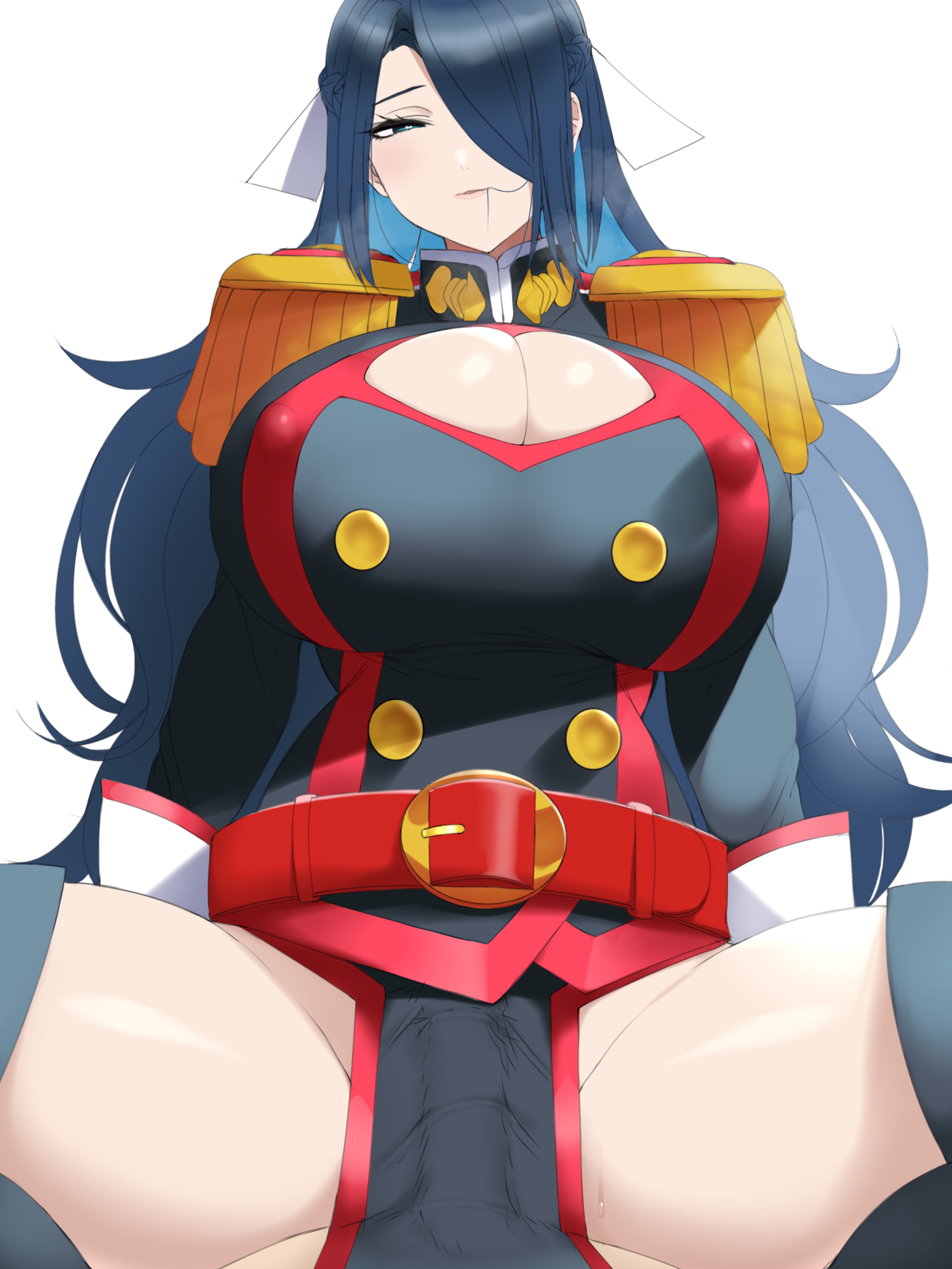 azuma fubuki, mato seihei no slave, 1girl, breasts, huge breasts, long hair, penis