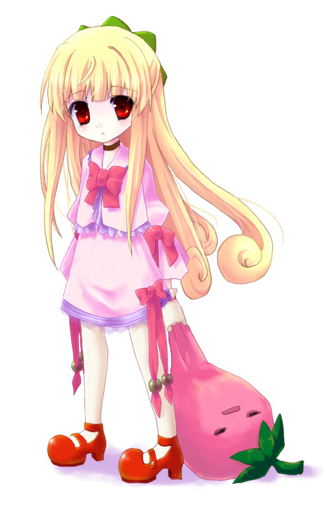 haruno ichigo, original, tagme, blonde hair, child, red eyes, solo, stuffed toy