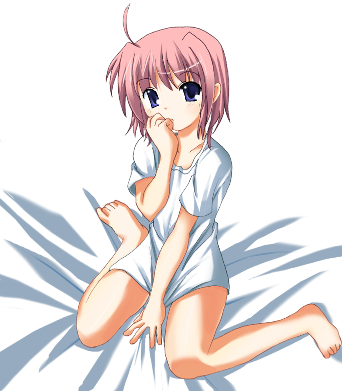 odaya, odayan, caro ru lushe, lyrical nanoha, mahou shoujo lyrical nanoha, mahou shoujo lyrical nanoha strikers, 00s, 1girl, barefoot, bottomless, feet, female focus, loli, solo
