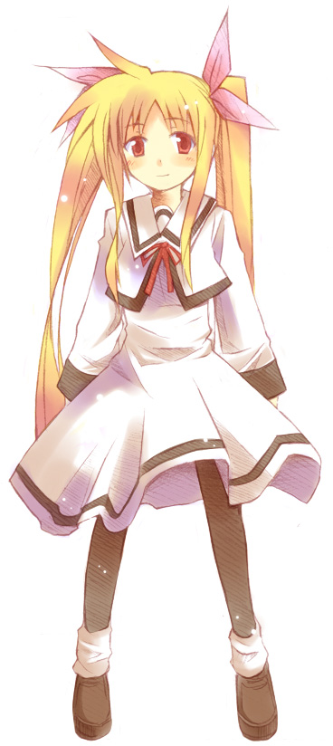 sakugo, fate testarossa, lyrical nanoha, mahou shoujo lyrical nanoha, mahou shoujo lyrical nanoha a's, 00s, long hair, pantyhose, solo, twintails, very long hair