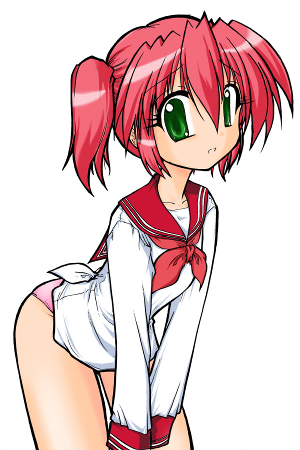 original, 1girl, female focus, panties, school uniform, serafuku, solo, underwear