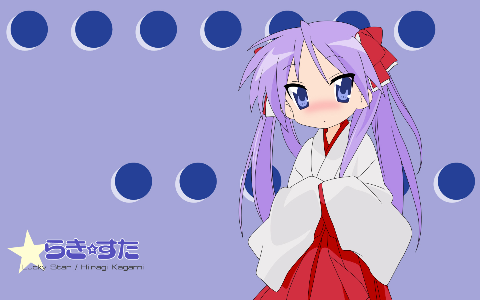 hiiragi kagami, lucky star, derivative work, highres, vector trace, 00s, 1girl, female focus, hakama, hakama skirt, japanese clothes, miko, red hakama, skirt, solo