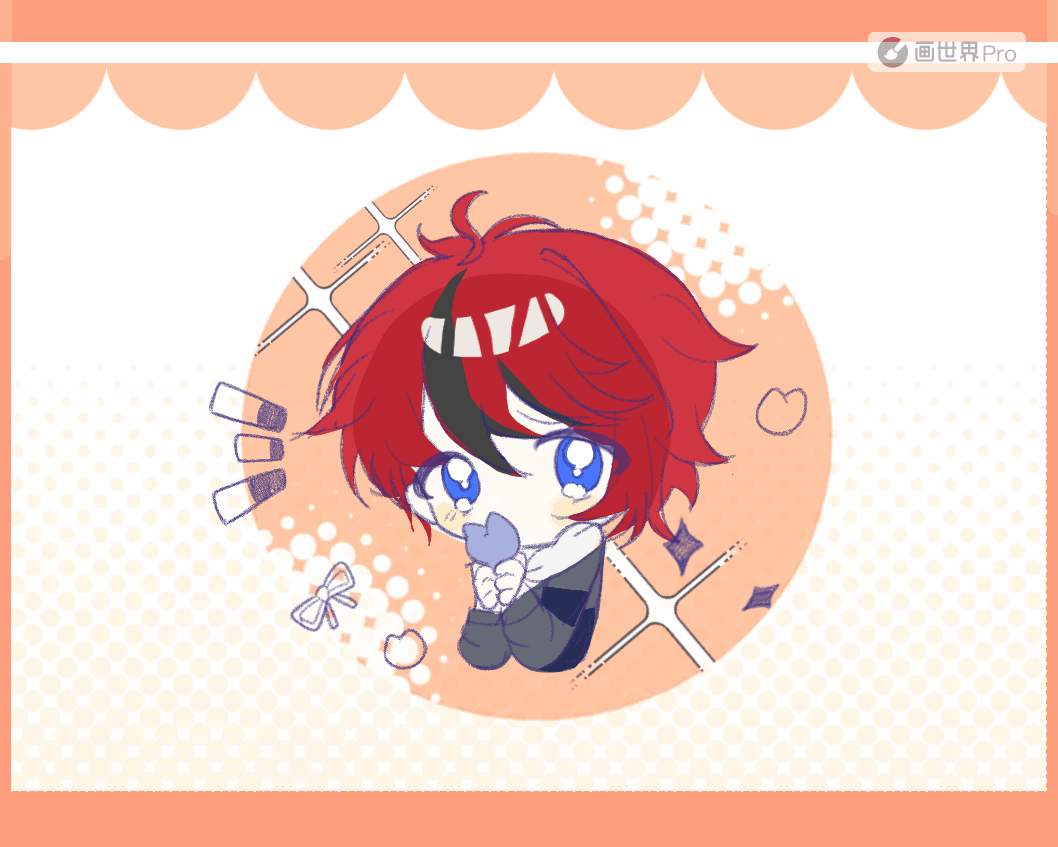 sumino takumi, the hundred line -last defense academy-, animated, animated gif, artist request, chinese commentary, commentary request, commission, second-party source, 1boy, ahoge, black hair, black jacket, blinking, blue eyes, blush stickers, chibi, chibi only, cropped torso, crying, crying with eyes open, drawstring, grey jacket, holding, hood, hood down, hoodie, huashijie (medium), jacket, jacket over hoodie, long sleeves, male focus, multicolored hair, multicolored jacket, notice lines, red hair, short hair, solo, sparkle, streaked hair, tareme, tears, two-tone hair, two-tone jacket, white hoodie