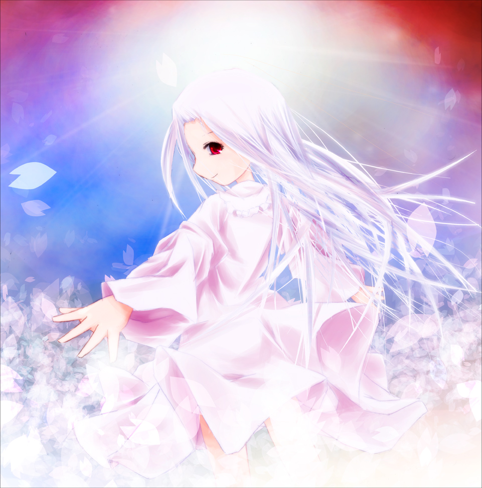 kuroba u, el (sound horizon), elysion, sound horizon, 1girl, female focus, long hair, red eyes, solo, white hair