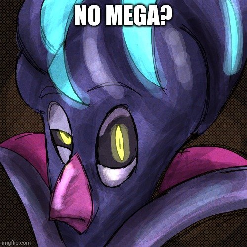 malamar, mega malamar, nintendo, pokemon, lowres, beak, black sclera, closed mouth, colored sclera, dingodoggo2, english text, gen 6 pokemon, mega pokemon, meme, no bitches? (meme), no humans, pokemon (creature), pokemon focus, solo, watermark, web address, yellow eyes
