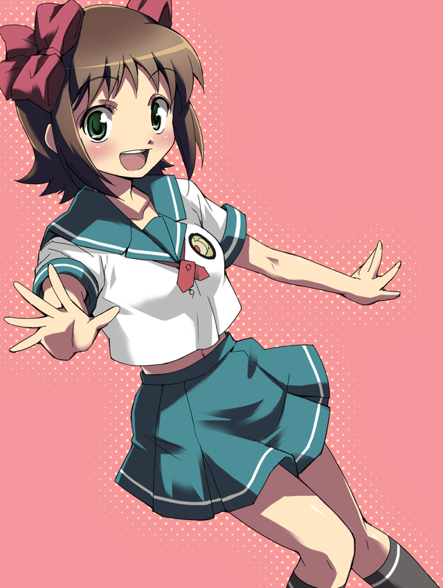 nippori, amami haruka, idolmaster, idolmaster xenoglossia, 00s, kneehighs, school uniform, serafuku, socks, solo