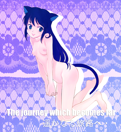 original, lowres, animal ears, cat ears, cat tail, nipples, nude, solo, tail