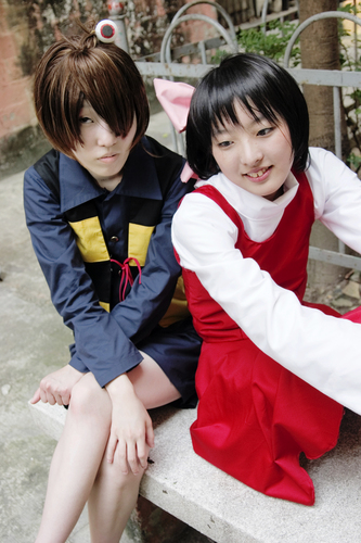 kitarou, nekomusume, gegege no kitarou, toei company, cosplay photo, lowres, photo (medium), asian, cosplay
