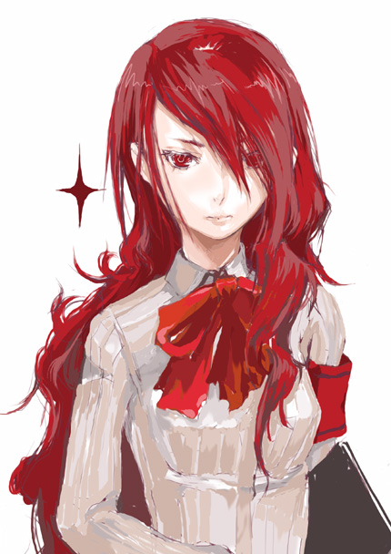 fuyuno haruaki, kirijou mitsuru, atlus, persona, persona 3, hair over one eye, red eyes, red hair, solo