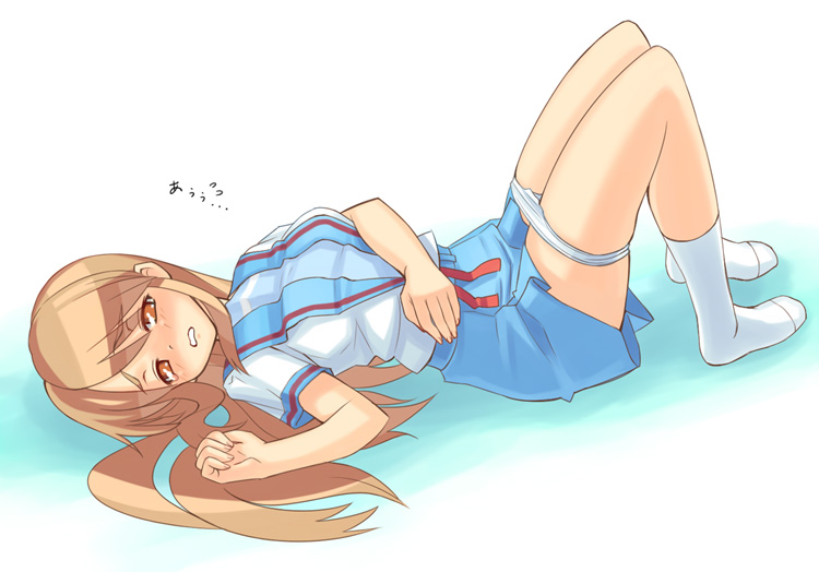 oryo (oryo04), asahina mikuru, suzumiya haruhi no yuuutsu, 00s, feet, panties, panty pull, school uniform, serafuku, socks, solo, underwear