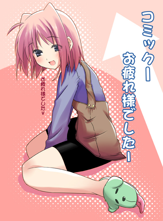 mizoguchi keiji, caro ru lushe, lyrical nanoha, mahou shoujo lyrical nanoha, mahou shoujo lyrical nanoha strikers, 00s, bike shorts, pink hair, solo