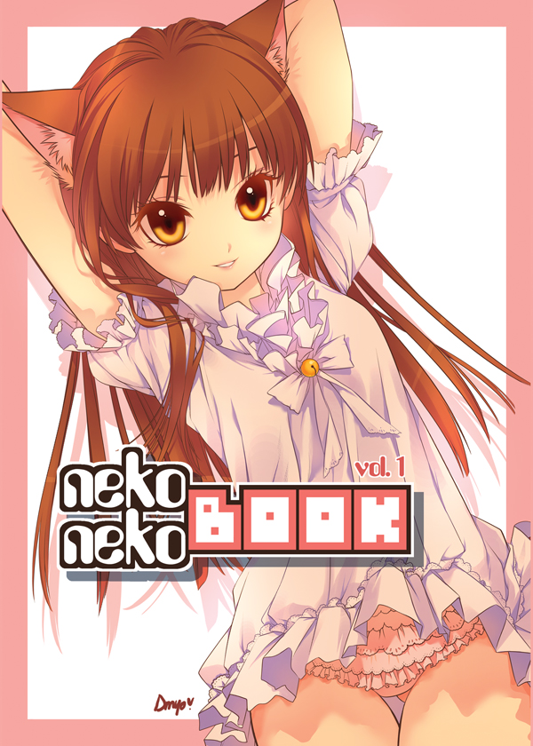 shirahane nao, original, animal ears, arms up, bell, brown hair, cat ears, frilled panties, frills, jingle bell, orange eyes, panties, smile, solo, underwear