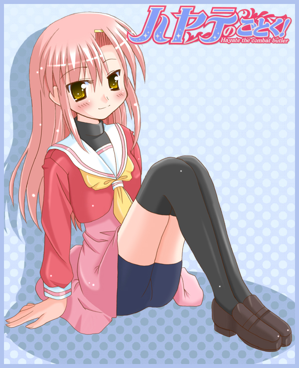 hitsuki miyu, katsura hinagiku, hayate no gotoku!, 00s, bike shorts, brown shoes, school uniform, serafuku, shoes, solo, thighhighs