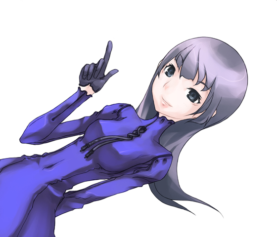 kazuoki, original, 1girl, black hair, blue eyes, dress, dutch angle, female focus, gloves, long hair, simple background, smile, solo