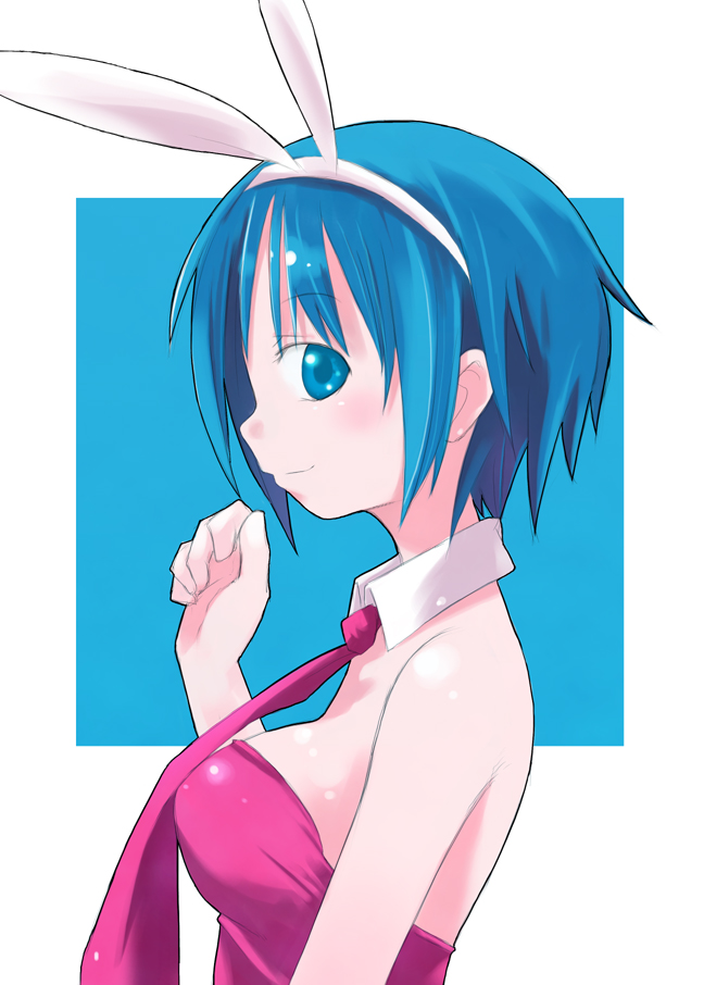shiba yuusuke, original, animal ears, bare shoulders, fake animal ears, leotard, necktie, playboy bunny, rabbit ears, solo