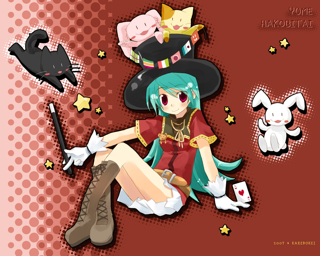 fugetsu aoi, original, tagme, boots, brown boots, hat, solo, top hat