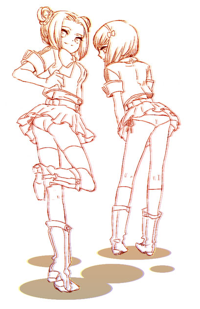 poitanu, 2girls, monochrome, multiple girls, panties, thighhighs, underwear