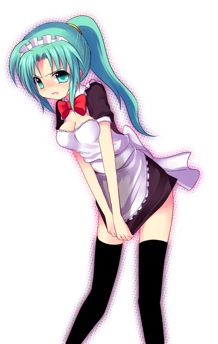 subaru (yachika), sonozaki mion, higurashi no naku koro ni, 00s, 1girl, female focus, maid, solo, thighhighs, zettai ryouiki