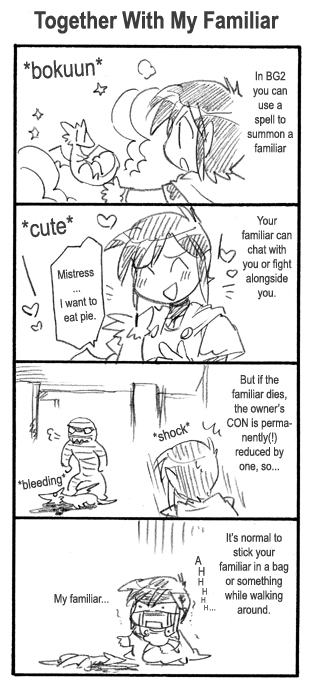 baldur's gate, tagme, translated, 4koma, animification, comic, english text, greyscale, monochrome