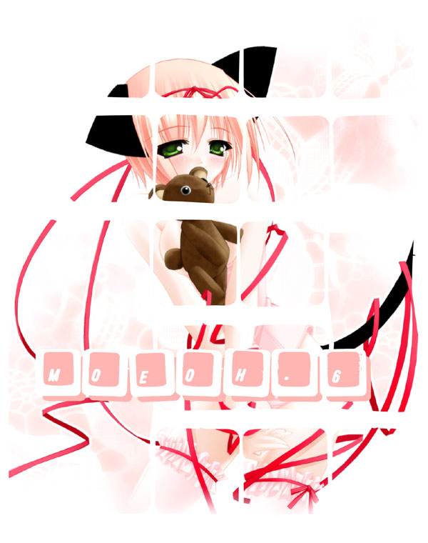 yuki usagi, original, animal ears, cat ears, cat tail, ribbon, solo, stuffed animal, stuffed toy, tail, teddy bear, thighhighs