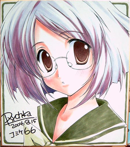 ryouka (suzuya), tagme, 1girl, female focus, glasses, school uniform, serafuku, solo