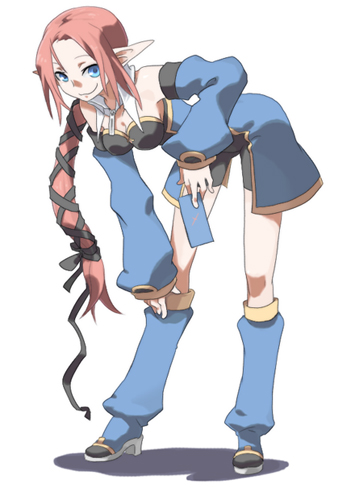 kurose, kuze (ira), original, lowres, 1girl, fantasy, female focus, pointy ears, solo