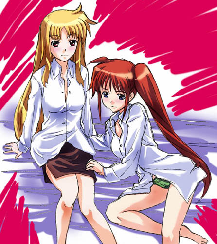 mikage nao, fate testarossa, takamachi nanoha, lyrical nanoha, mahou shoujo lyrical nanoha, mahou shoujo lyrical nanoha strikers, lowres, 00s, dress shirt, shirt