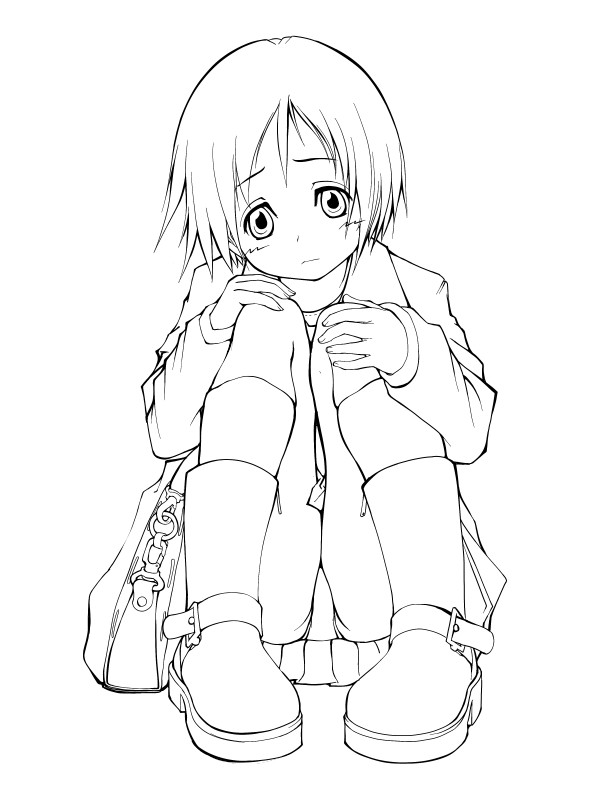 ofukuro-sama, omotsu, original, 1girl, female focus, greyscale, monochrome, panties, pantyshot, school uniform, serafuku, solo, underwear