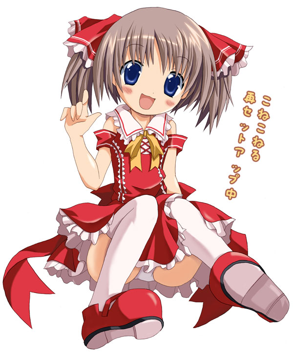 tsukamoto tsukasa, blue eyes, panties, pantyshot, solo, thighhighs, underwear, white thighhighs