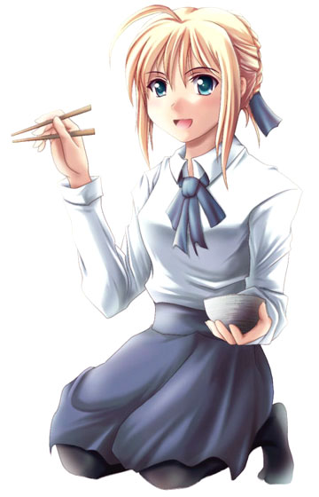 fuyuwa kotatsu, artoria pendragon (fate), saber (fate), fate/stay night, fate (series), 00s, black pantyhose, blouse, pantyhose, shirt, simple background, solo, white background, white shirt