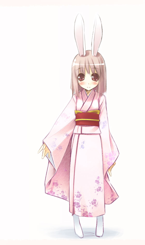 jirou (chekoro), u-tan, original, animal ears, japanese clothes, kimono, rabbit ears, solo