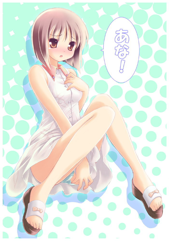 ryo (botugo), hagiwara yukiho, idolmaster, idolmaster (classic), idolmaster 1, 00s, 1girl, female focus, green panties, panties, pantyshot, solo, underwear