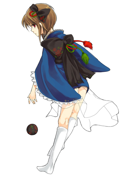 loo, souseiseki, rozen maiden, 00s, ball, japanese clothes, obi, sash, socks, solo