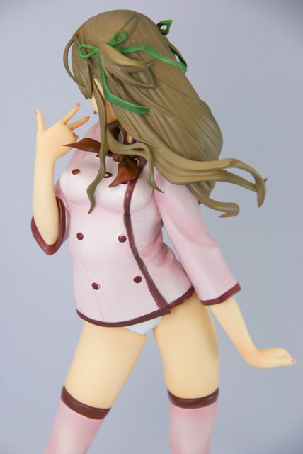 azusagawa tsukino, yakitate!! japan, photo (medium), 00s, 1girl, female focus, figure, figure (medium), panties, pink shirt, shirt, solo, thighhighs, underwear, zettai ryouiki