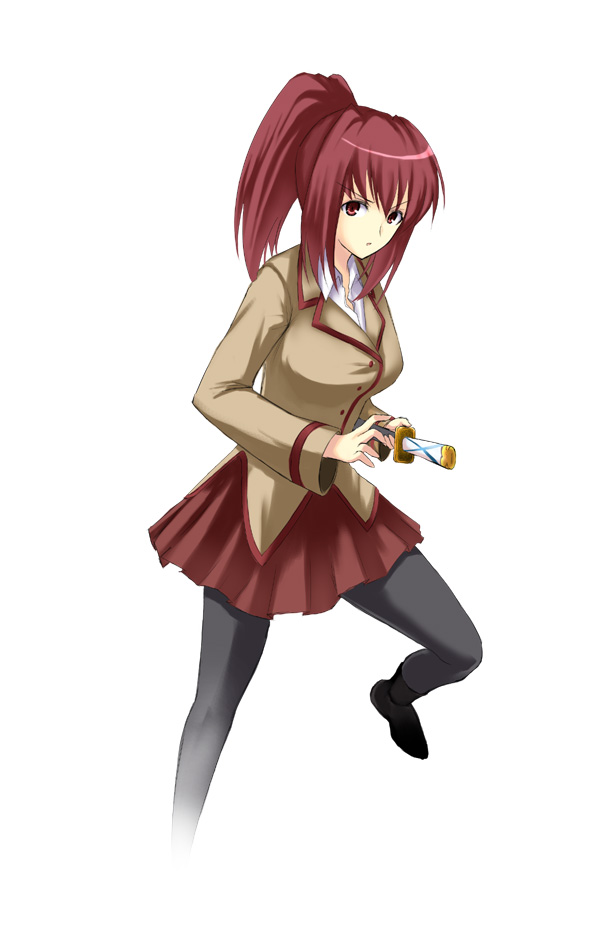 shima-shuu, original, 1girl, female focus, pantyhose, school uniform, serafuku, solo, sword, weapon