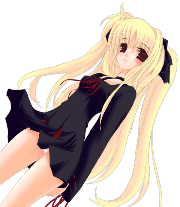 frapowa, fate testarossa, lyrical nanoha, mahou shoujo lyrical nanoha, mahou shoujo lyrical nanoha strikers, 00s, dress, panties, pantyshot, solo, underwear