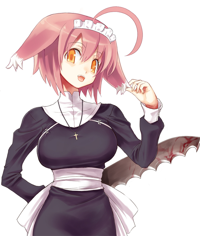 makaroni, tagme, animal ears, dog ears, knife, maid, solo