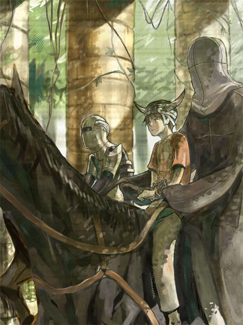 ico (character), ico, 1boy, horns, horse, knight, surcoat, tabard
