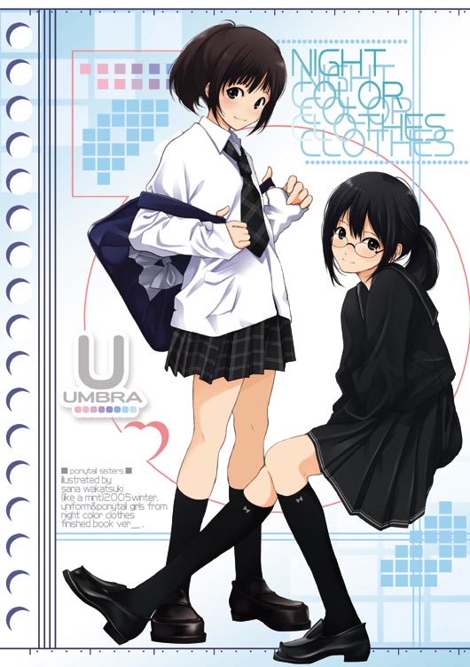 wakatsuki sana, original, glasses, kneehighs, legs, necktie, school uniform, serafuku, skirt, socks