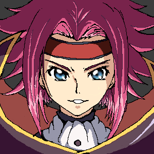 kouzuki kallen, zero (code geass), code geass, lowres, 1girl, cosplay, female focus, oekaki, red hair, solo, zero (code geass) (cosplay), zero (cosplay)