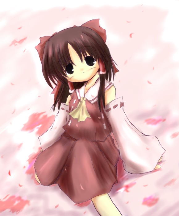 hakurei reimu, mountain of faith, touhou, 1girl, female focus, japanese clothes, miko, solo