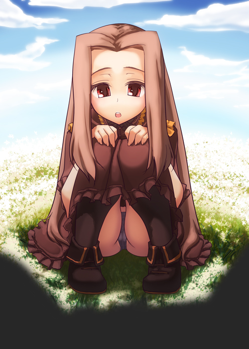 coffee cat, fleta, mabinogi, tagme, colored eyelashes, panties, pantyshot, solo, underwear