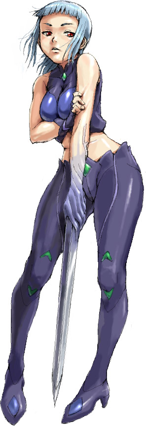 nigou, miyu greer, my-hime, my-otome, long image, tall image, 00s, arm blade, cyborg, mutation, nanomachines, solo, sword, weapon