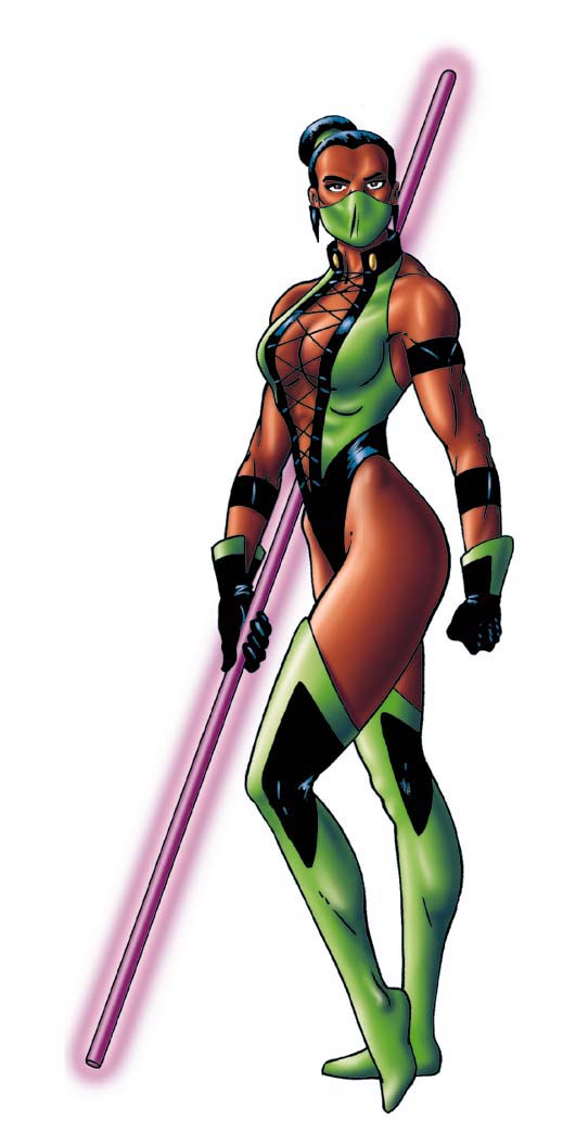 john tobias, jade (mortal kombat), midway, mortal kombat (series), mortal kombat trilogy, official art, 1girl, black hair, bo staff, boots, breasts, brown hair, center opening, dark-skinned female, dark skin, earrings, female focus, gloves, green boots, green theme, hair bun, huge breasts, jewelry, lace up front top, large breasts, looking at viewer, mask, midway games, mouth mask, muscular, ninja, ninja mask, quarterstaff, simple background, single hair bun, solo, staff, standing, thigh boots, thighhighs, warrior, white background