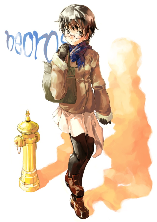 myu, original, tagme, glasses, pantyhose, scarf, solo