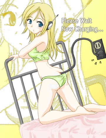 curly brace, doukutsu monogatari, lowres, non-web source, 1girl, ass, barefoot, bed, blonde hair, blue eyes, bra, butt crack, electric plug, electrical outlet, feet, female focus, green bra, green panties, lingerie, panties, solo, tail, underwear, underwear only, zoom layer