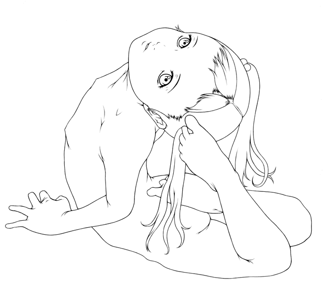 tagme, flat chest, loli, monochrome, nude